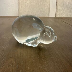 Rare DALZELL Viking GLASS Large PIG #562 Swine HOG Paperweight FIGURINE 6¼" Long